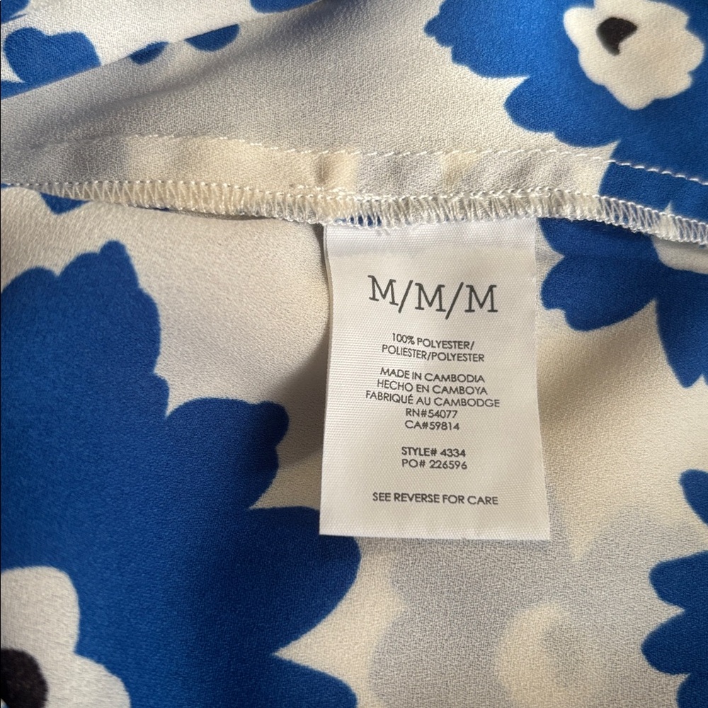 CAbi White and Blue Floral Blouse - Picture 6 of 6
